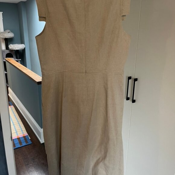 J.Crew Tan-Beige Suit Sheath Dress – Size 12 Professional Workwear - Picture 2 of 4